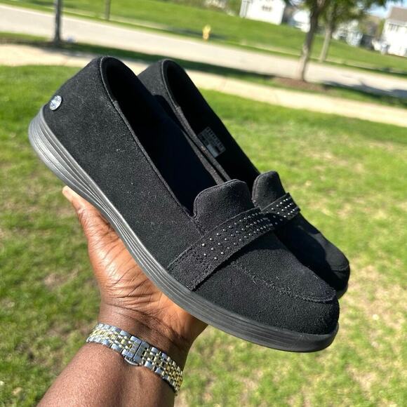 Skechers Women’s Leather Stud Embellished Loafers‎ Size 9 Black - Picture 14 of 17